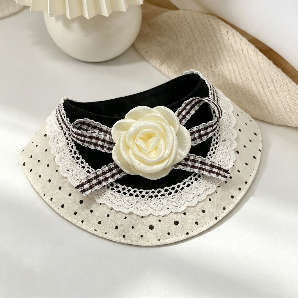 UNIKVERA Camellia Embroidery Drool Bib