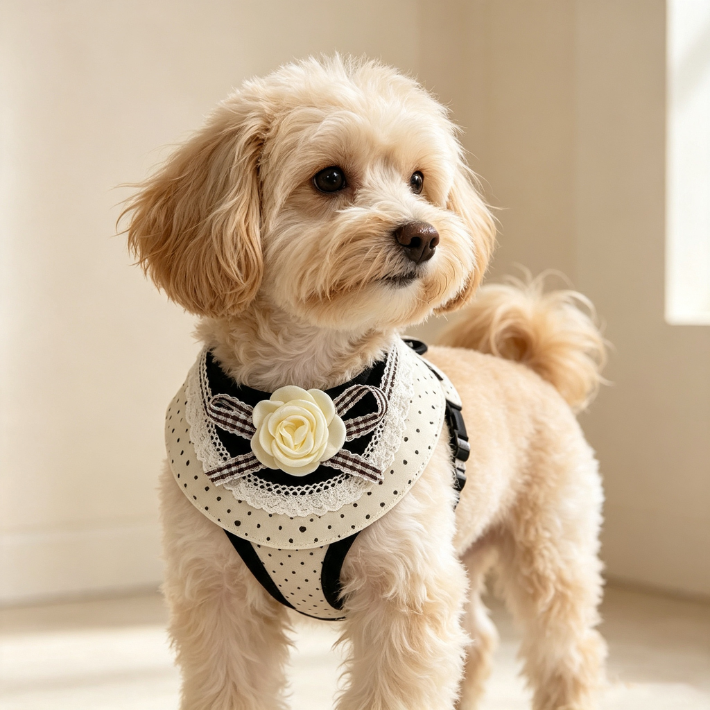 UNIKVERA Camellia Embroidery Drool Bib