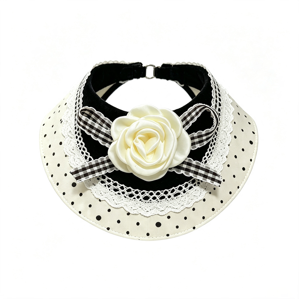 UNIKVERA Camellia Embroidery Drool Bib