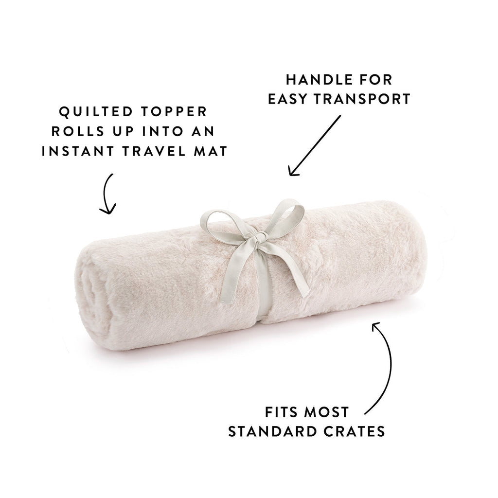 Natural Recycled Faux Fur Bolster Dog Bed